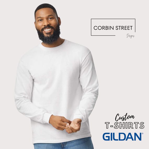 Gildan 5400 Men's Cotton Long Sleeve T-Shirt – Blank Casual Plain Tee, Crew Neck, Regular Fit (S-3XL)