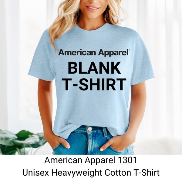 Blank American Apparel Unisex Heavyweight Cotton T-Shirt 1301 | Crafting Supplies | Screen Printing | HTV Shirt | Crafting Shirt