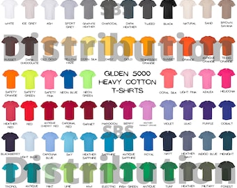 Gilden 5000 Color Chart t-Shirt, Unisex Tee Color Chart, Heavy Cotton Color Chart, Shirt Color Digital Download.PNG