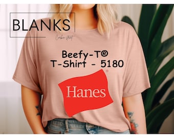 Hanes Beefy-T 5180 Unisex Heavyweight Cotton T-Shirt Oversized Tees Big & Tall Sizes 3XL 4XL 5XL