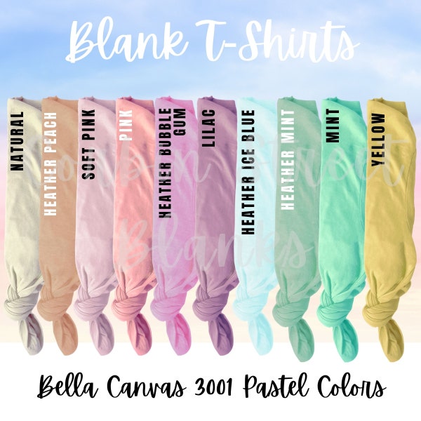 Pastel Color Blank Bella Canvas 3001 | 100% Cotton Shirts | Blank T-Shirts | Craft Tees