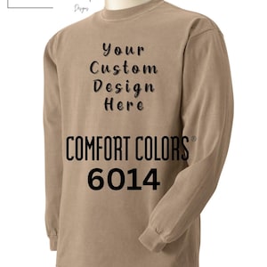 Comfort Colors 6014 Long Sleeve Tee, Garment-Dyed Cotton, Relaxed Fit