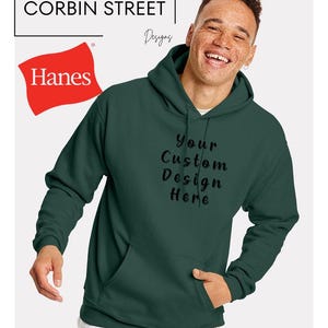 Hanes EcoSmart P170 Hoodie, Personalized Unisex Pullover Sweatshirt, Choose Custom Color and Size