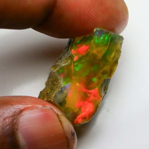 32.10 Carats Natural Opal Rough| AAA Grade Ethiopian Welo Opal Raw 27X15 MM Large Size Fire Opal Rough | Opal Gemstone Crystal For Jewelry