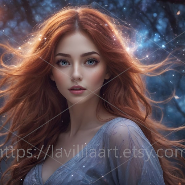 Calista Wildroot l - White Magic - Fantasy | Digital Download, Digital Art Print, Wall Art, AI Generated, Printable Poster Image Painting