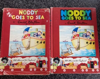 Noddy Goes To Sea by Enid Blyton. dust jacket 1959 edtion