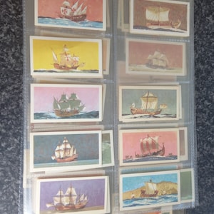 ブルック・ボンドの絵カード「The Saga of Ships」コンプリートセット。アルバムなし