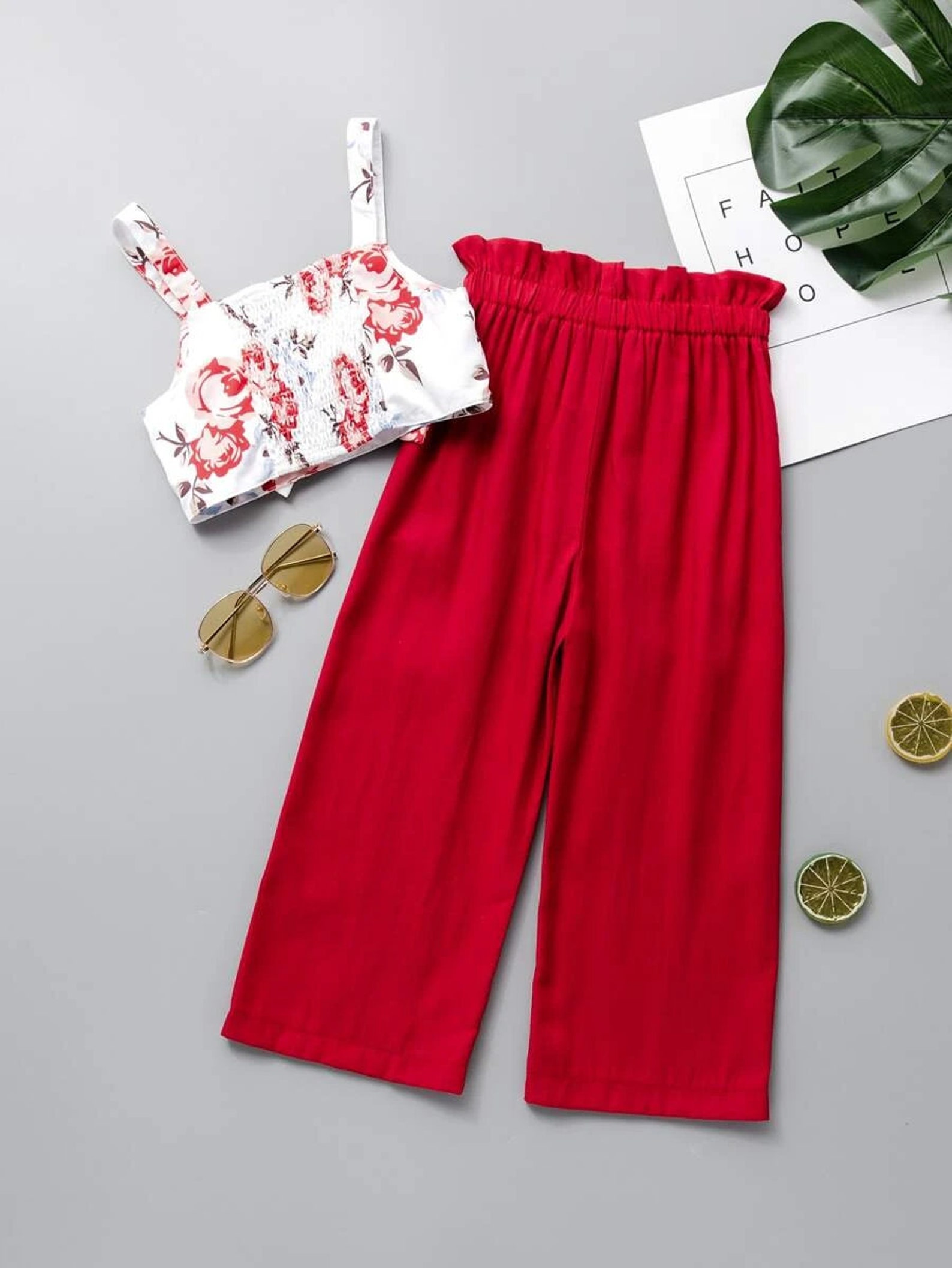 Cute Girl Clothing Set Ttoddler Girls Bow Front Shirred Cami Etsy