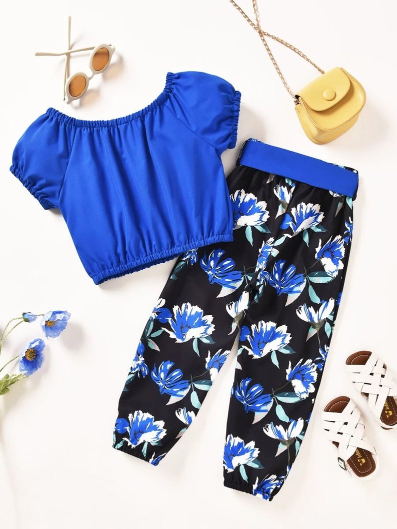 Cute Girl Outfit Sets Toddler Girls Puff Sleeve Top & Floral Etsy