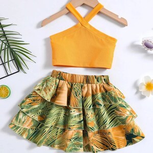 Cute Girl Clothes Set Toddler Girls Halter Top & Tropical - Etsy