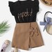 Cute Girl Clothing Set| Toddler Girls Cartoon Graphic Top & Bow Front Shorts| Girl Birthday Gift For Baby Girl|Baby Clothes