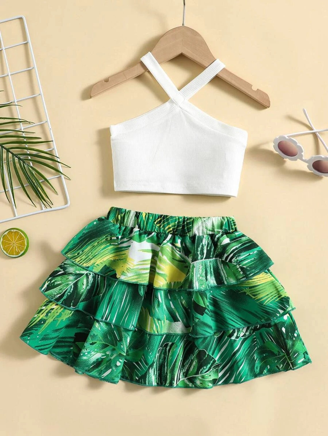 Cute Girl Clothes Set Toddler Girls Halter Top With Tropical Etsy