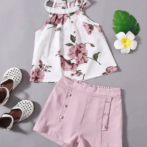 Cute Girl Clothing Set Toddler Girls Floral Blouse With - Etsy