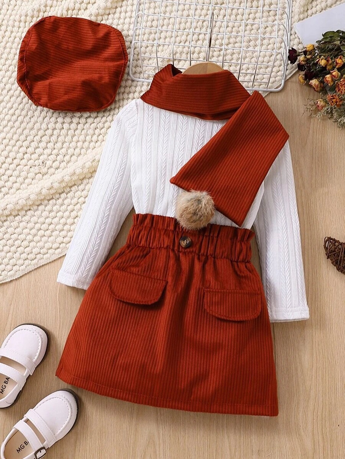 Cute Girl Clothing Toddler Girl Solid Tee Paper Bag Waist Etsy