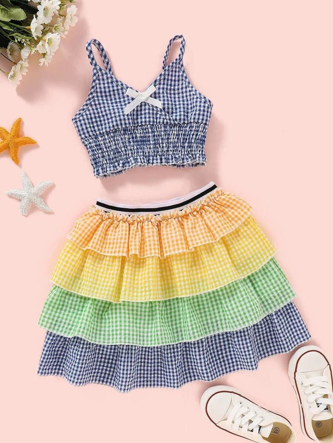 Cute Girl Clothing Sets Toddler Girls Gingham Top & Ruffled Etsy