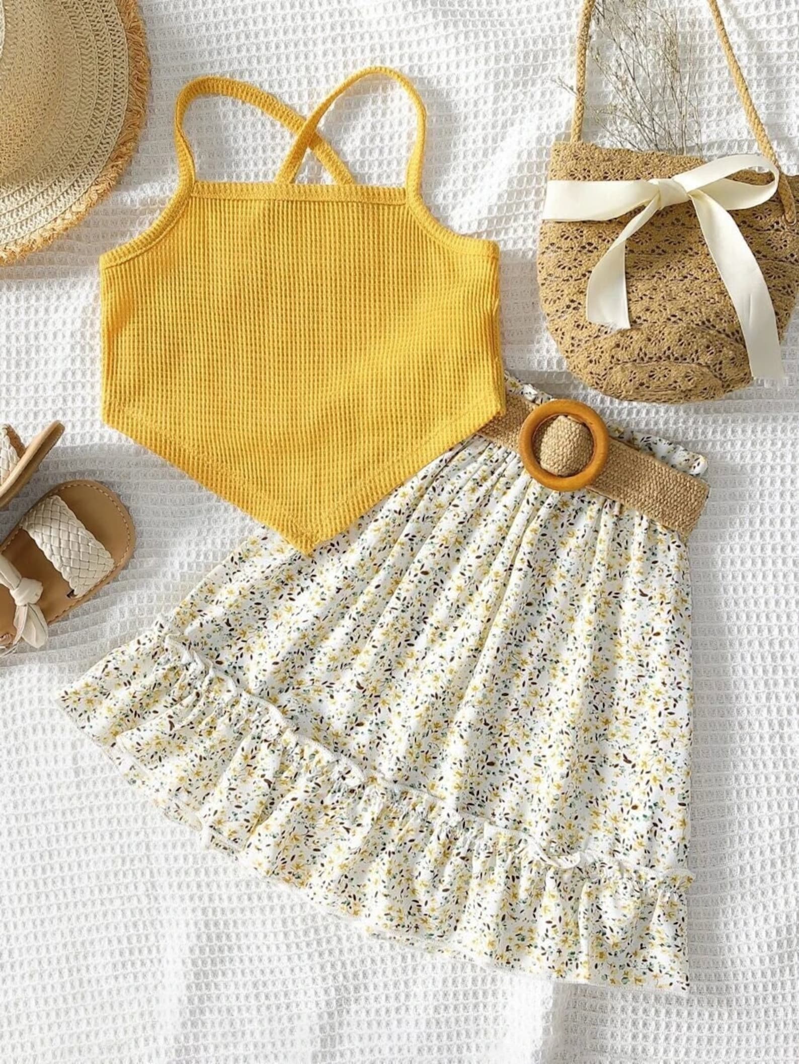 Cute Girl Clothes Set Toddler Girl Cami Top & Ditsy Floral Etsy