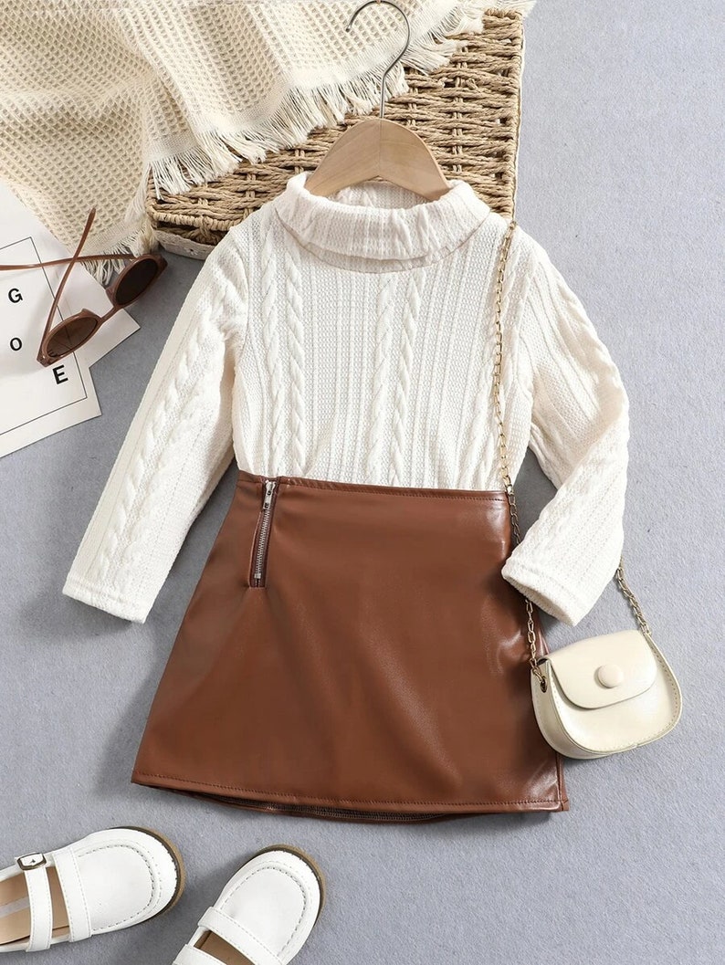 Cute Girl Clothing Set Toddler Girl Turtleneck Tee & Zipper Etsy