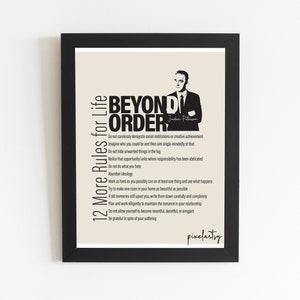 Beyond Order 12 More Rules for of Life Jordan Peterson Motivational Home Office Wall Art Decor Printable Digital Poster