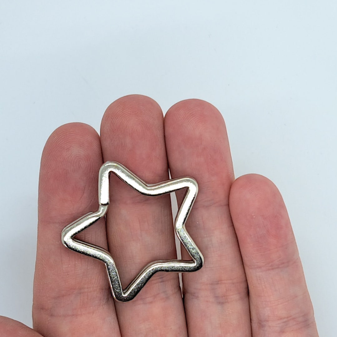 3 Star Split Rings, Split Keyring, Split Ring for Keychain, Keyring