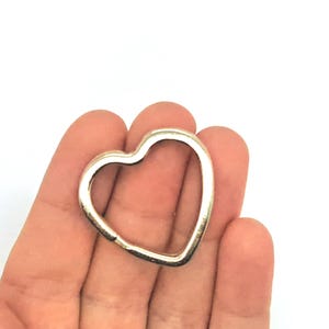 3 Heart Split rings, split keyring, split ring for keychain, keyring hoop, keychain hardware, heart key ring, keyring hardware