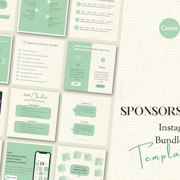 SPONSORSHIP Instagram Bundle Kit | Sponsorship Instagram Templates | Sponsorship Post - Story Templates and Highlights Cover