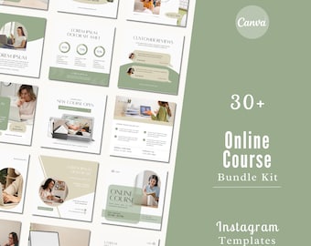 Modelli per Instagram del corso online / Kit per i social media Canva (PDF)