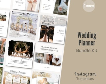 Wedding Planner Instagram Bundle Kit | Wedding Instagram Templates | Wedding Business | Wedding Instagram Post & Story Templates