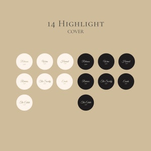May include: A set of 14 black and white round social media highlight covers with text in a cursive font. The text includes "Releases", "Wine", "Harvest", "Events", "The Society", and "The Estate".