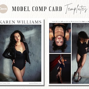 Model Comp Card | Editable Fashion Model Zed Card | Model Portfolio Templates | Modeling Canva Templates | Fashion Resume Photo Card