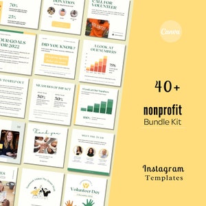 Nonprofit Instagram Bundle Kit | Nonprofit Instagram Square & Portrait Post Templates | Nonprofit Instagram Story Templates