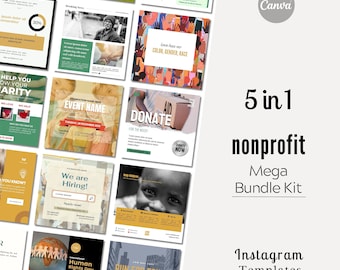 Kit de plantillas de Instagram para organizaciones sin fines de lucro / Paquete de redes sociales (Descarga digital)