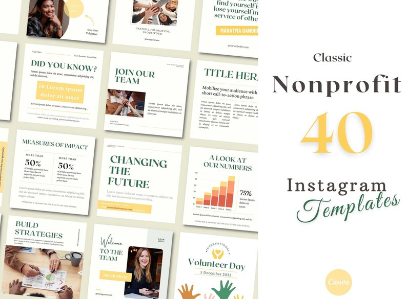 40 Nonprofit Instagram Templates Nonprofit Instagram Post Etsy