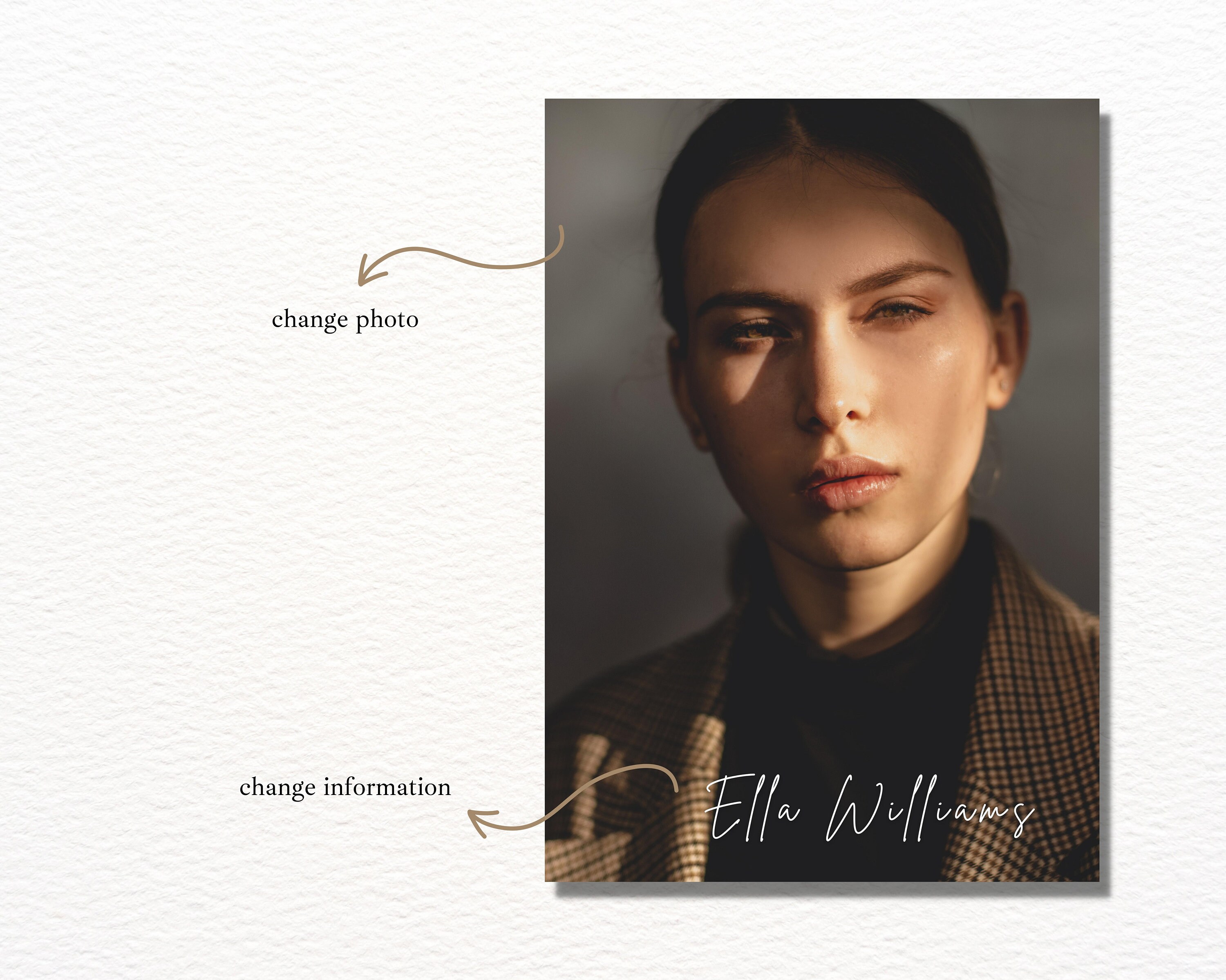 Editable Model Comp Card Template | Fashion Portfolio (canva) - Etsy