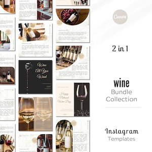 Wine Instagram Bundle Collection | Wine Instagram Templates | Wine Highlights Cover | Wine Business | Winery | Wine Shop