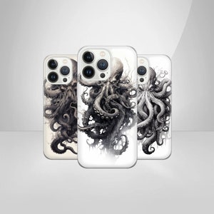 Octopus Phone Case Lovecraft Cover for iPhone 15Pro, 14, 13, 12, 11, Google Pixel 8, 7A, 6A, Samsung Galaxy S24Ultra, S23fe, S22, A54, A34