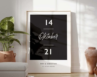 Date poster personalized, Anniversary gift, Gifts for couples, Wedding gift, Engagement gift, Couple gifts, Date decoration