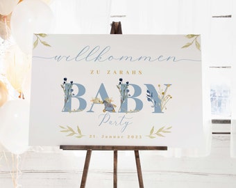 Baby Shower Junge Willkommensschild Babyparty Schild Babyparty Deko Ideen Baby Boy Shower Willkommen