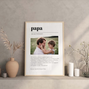 Papa Photo Poster Personalized Definition Father's Day Gift Father's Day Gifts for Dad Father Birthday Best Father's Day Photo Gift Dad