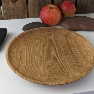 Wooden plate turned from oak