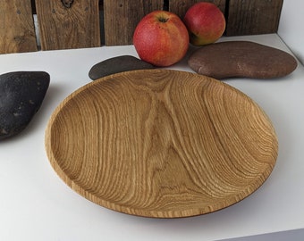 Wooden plate turned from oak