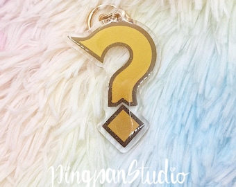 Llavero acrílico Ping | Juego del signo de interrogación | Llavero acrílico brillante