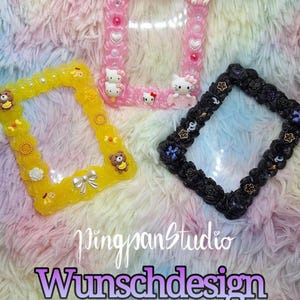 DESIGN Süße Toploader/Rahmen in verschiedenen Farben Decoden Creme Kleber Sahne Art Stil für Kpop Fotokarten PC oder Sammelkarten