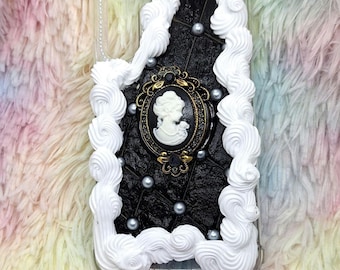 Funda para teléfono con temática barroca | Funda para teléfono con pegamento Decoden Gothic Lolita Cream Baroque para todos los modelos de teléfono