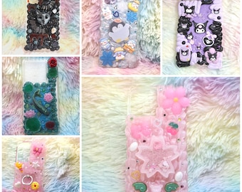 Custom Kawaii Decoden Phone Case | Cream Glue Handmade Phone Case | Cute Y2K Aesthetic Phone Cover | Personalized Bling Case