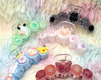 Pinza para el pelo kawaii | Pinza para el pelo con varios diseños en crema Decoden Art (rosa, chocolate, bonita)