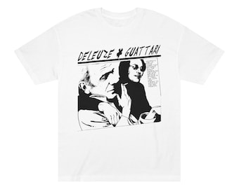 Gilles Deleuze Felix Guattari Sonic Youth Bootleg Vintage Retro Philosophy Postmodern D&G French Critical Theory y2k 90s boxy tshirt shirt
