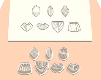 Polymer Clay Earring Cutters: 7 Unique Shapes STL Bundle (Digital Download)