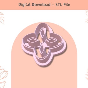 Flower Outline Clay Cutter for Polymer Clay Jewelry (Digital STL File)