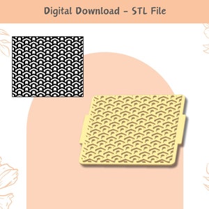 Geometric Texture Mat: Clay Embossing Stamp STL File (106mm x 83mm)