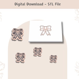 Bow Clay Cutter: Summer Jewelry & Cookie Design (Digital STL File)